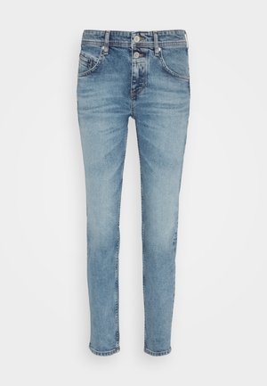 TROUSER BOYFRIEND FIT CROPPED LENGTH MID WAIST - Džinsi ar pakāpeniski sašaurinātiem galiem - clean blue wash