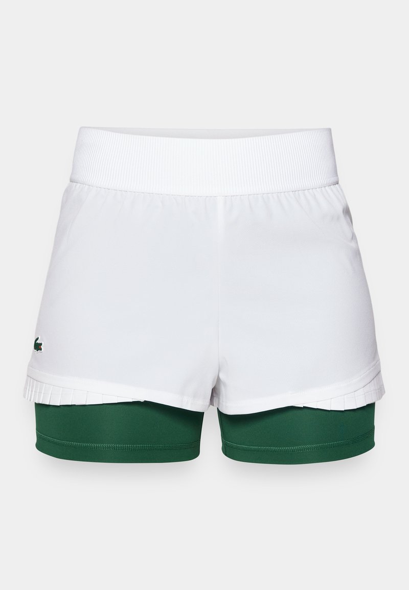 Lacoste Sport TENNIS SHORT TOUR - Pantaloncini sportivi - white/green ...