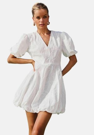 Lipsy Day dress - white textured