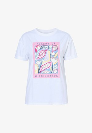 Angel of Style, T-SHIRT, BOXY FIT, FLORAL PRINT - T-shirt con stampa - snow white