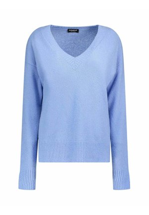 MAGLIONE SCOLLO V - Pullover - azzurro