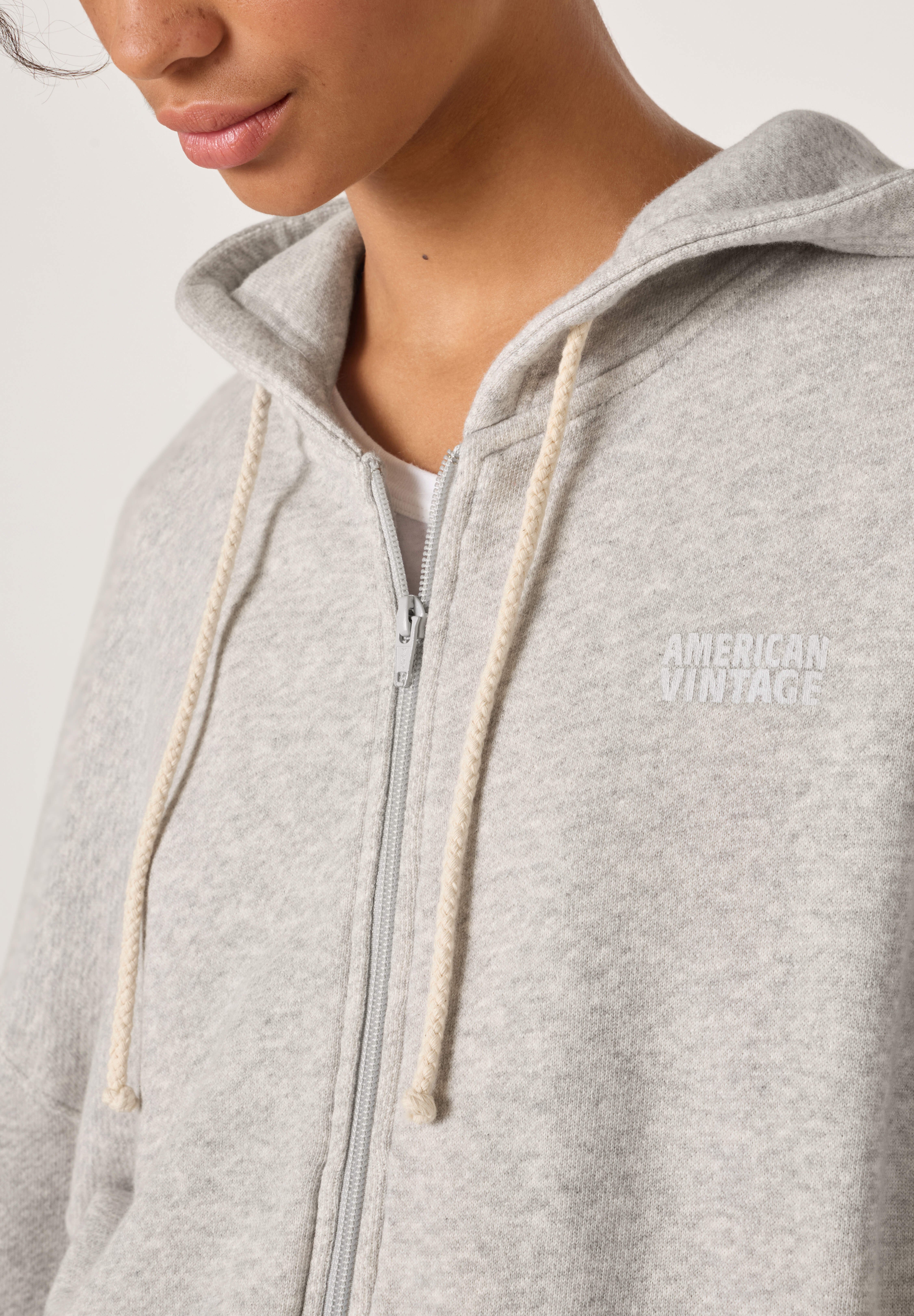 American Vintage KODYTOWN - Zip-up sweatshirt - polaire chine