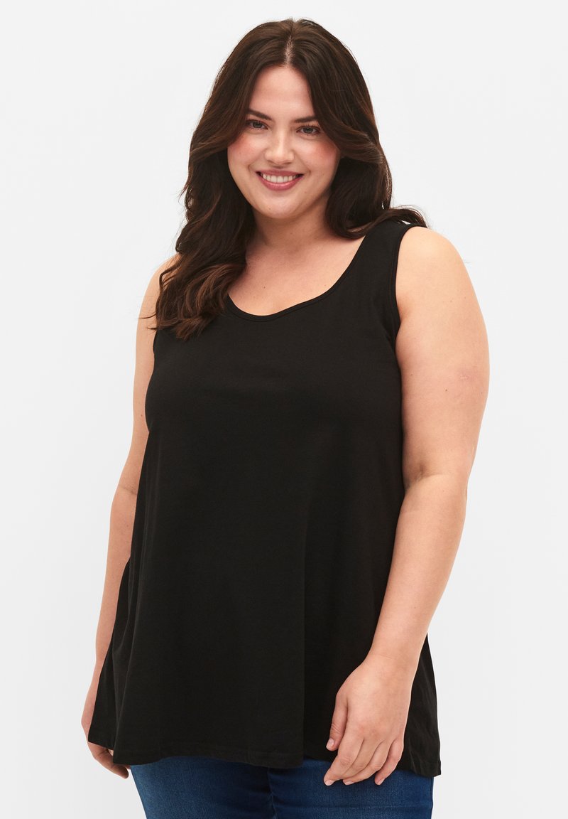 Zizzi - MIT A LINIE - Blouse - black solid, Enlarge