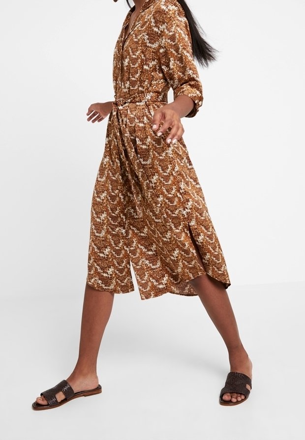 monki brown dress Monki linen blend cami mini dress with pockets in brown