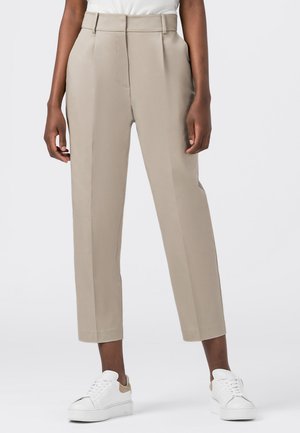 HIGH WAIST - Trousers - cement