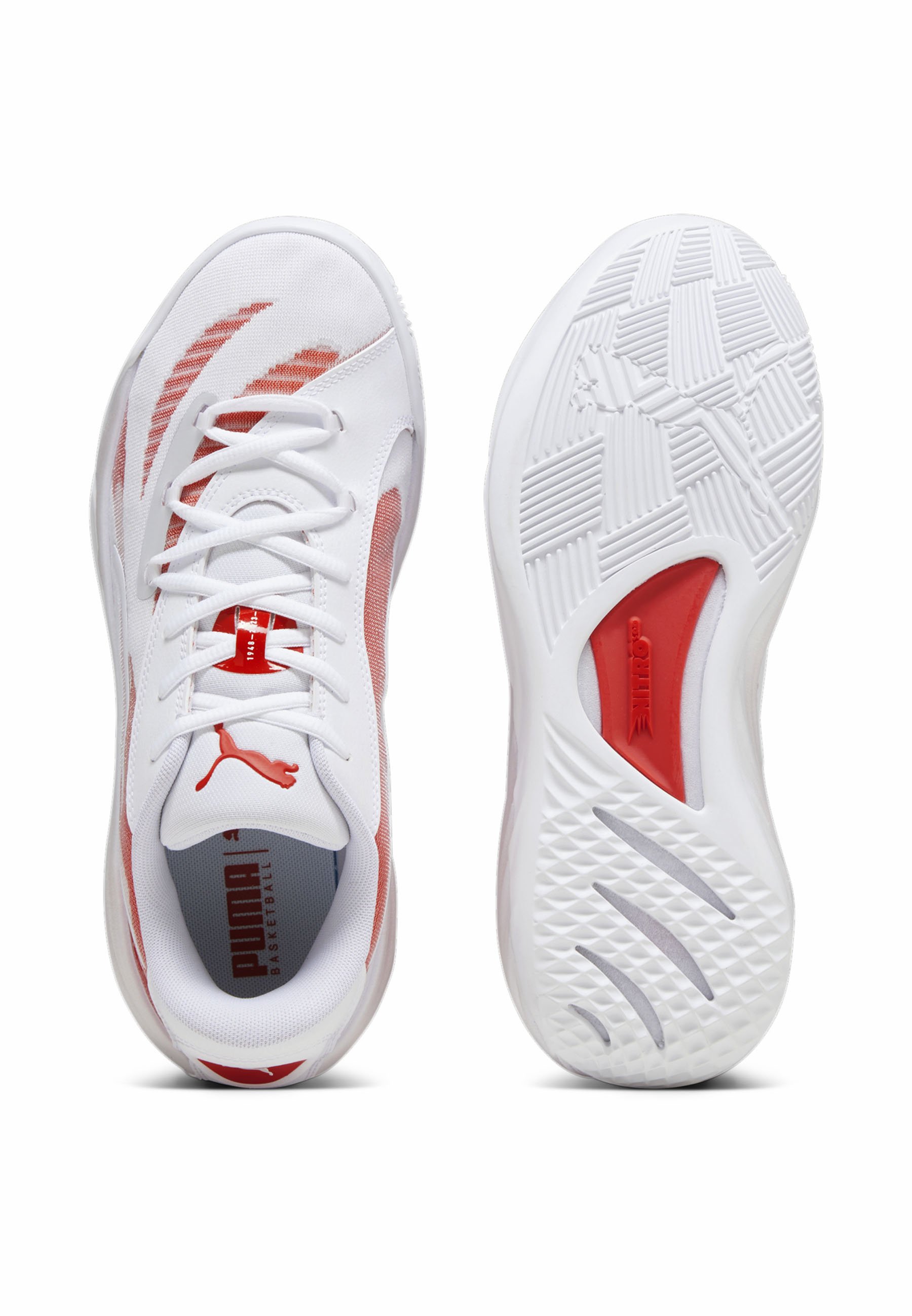 Puma ALL-PRO NITRO BASKETBALL - Basketsko - white for all time red/hvid -  Zalando.dk