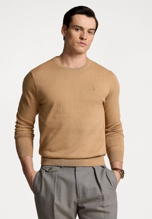 COTTON-CASHMERE CREWNECK SWEATER - Strikkegenser - burlap tan