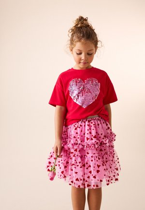 Next, REGULAR FIT - PULL ON  - A-lijn rok - pink red heart