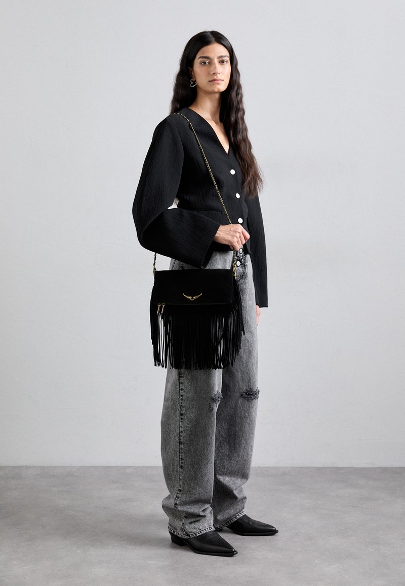 Sac Zadig & Voltaire Style Rock - Noir Et Argenté, Petit Format Bandoulière - Occasion Parfait état