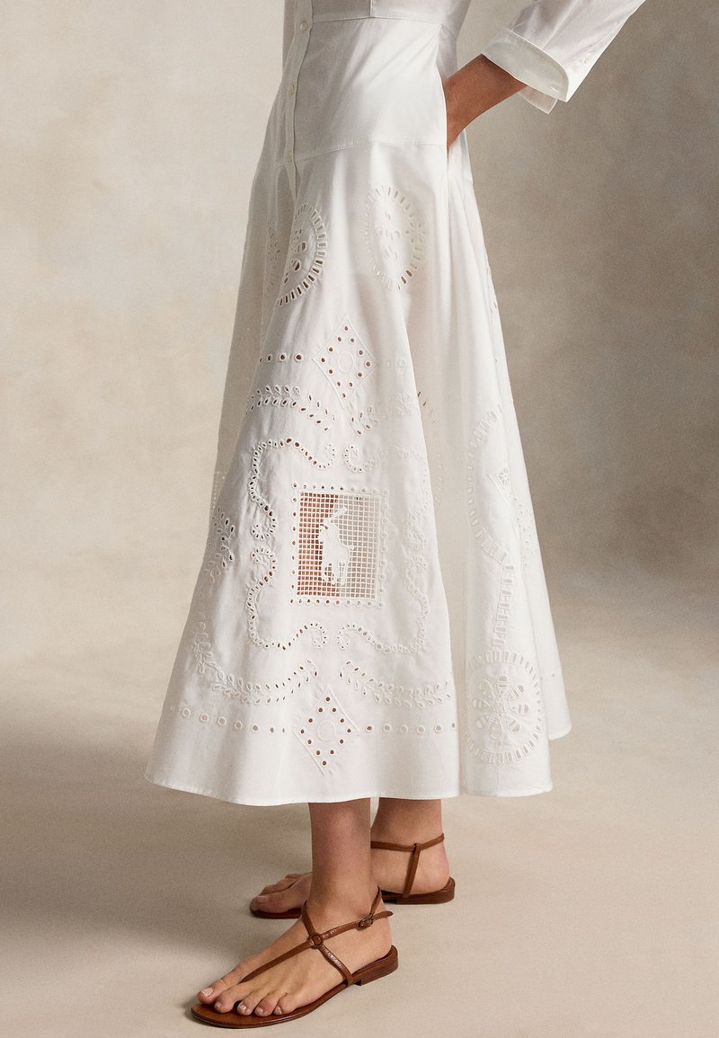 polo ralph lauren linen eyelet maxi dress Polo Ralph Lauren | The Embroidered Eyelet Linen Dress. Featuring delicate  embroidered eyelets and ruffled details. See more white summer dresses via  the