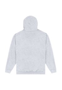 Grå huvtröja i mjukt bomullsmaterial, med en enkel design, långa ärmar, en justerbar huva och ribbade muddar och nederkant.