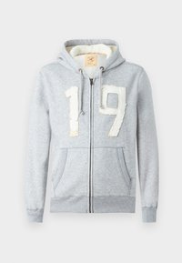 SHRUNKEN WAFFLE LINED - Hoodie - grey