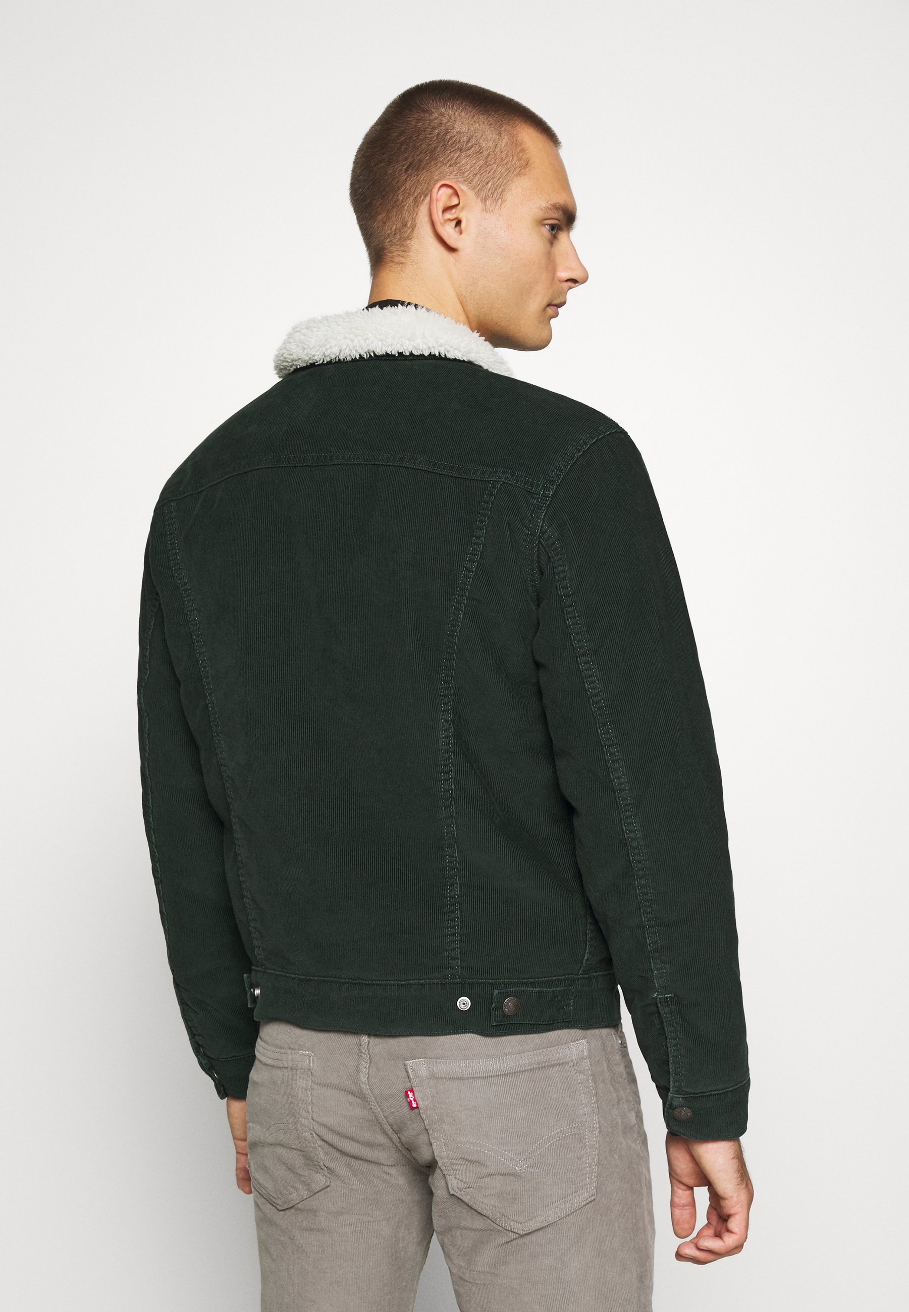 levi's black corduroy sherpa trucker jacket