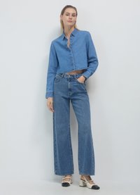 Calliope CROP IN - Camicia - blu denim medio
