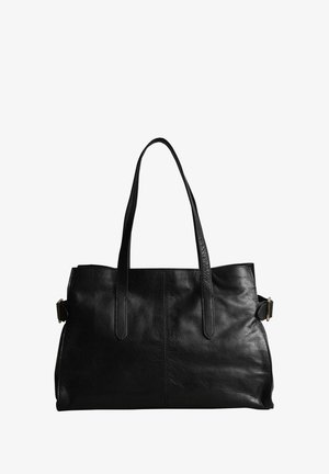 Musthave mustravi nahkakott kahe pika käepideme, ristkülikukujulise kujuga, sileda tekstuuriga ning küljel reguleeritavate pannalatega.