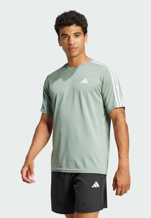 TRAIN ESSENTIALS BASE 3-STRIPES - Camiseta deportiva - silver green white