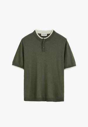 FRILIVIN, POLO TRICOTÉ COL MONTANT - T-shirt basique - vert