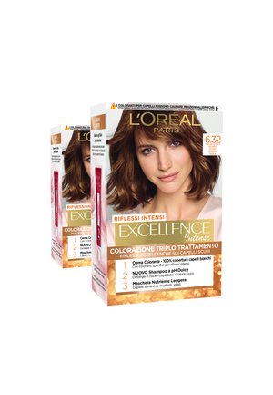 L'ORÉAL PARIS TINTA CAPELLI EXCELLENCE INTENSE COPRE I CAPELLI BIANCHI COLORE RICCO LUMINOSO E A LUNGA DURATA - 2 PACK - Tinte capelli - biondo scuro dorato perla