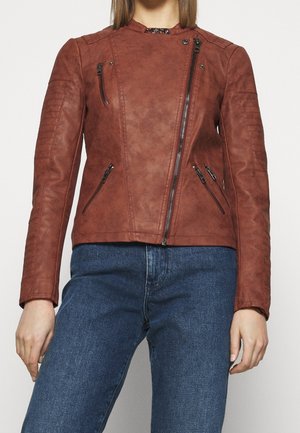 Veste en similicuir - orange