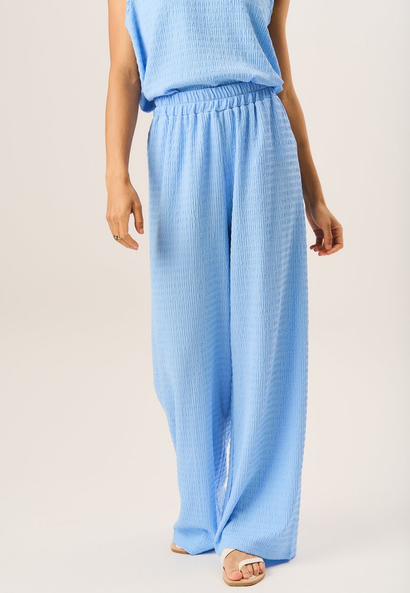 GINI LONDON TEXTURED ELASTIC WAIST PULL ON - Trousers - blue