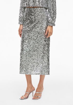 VIIBIZA HW MIDI SKIRT - Zīmuļsvārki - silver-coloured