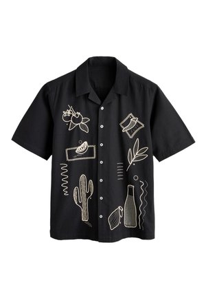 Next REGULAR FIT - EMBROIDERED SHORT SLEEVE SHIRT  . - Camicia - black