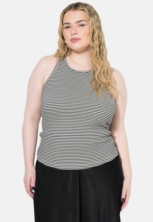 TEXTURED STRIPED - Camicetta - black