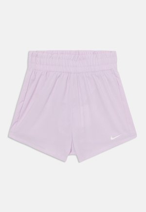 Svetlo vijolične atletske kratke hlače z elastičnim pasom in diskretnim belim logotipom Nike. Narejene so iz gladkega, lahkega materiala.