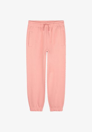 Roze sweatpants met elastische tailleband en trekkoord, zijzakken en elastische boorden.