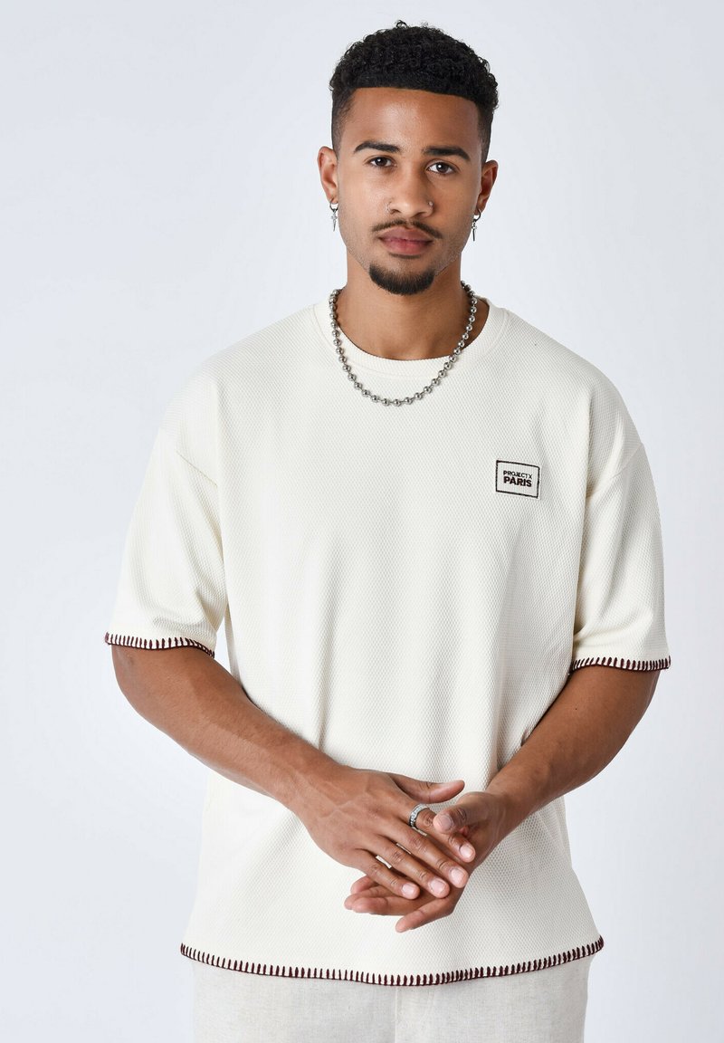 Project X Paris - TEXTURÉ STITCHING - Camiseta estampada - ivoire, Ampliar