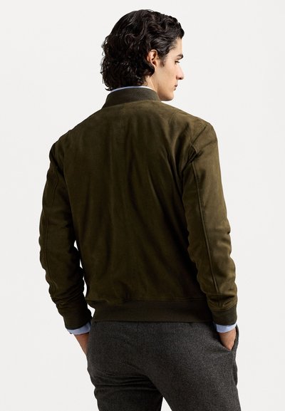 Polo Ralph Lauren SUEDE BOMBER JACKET - Bomberjacka - dark loden