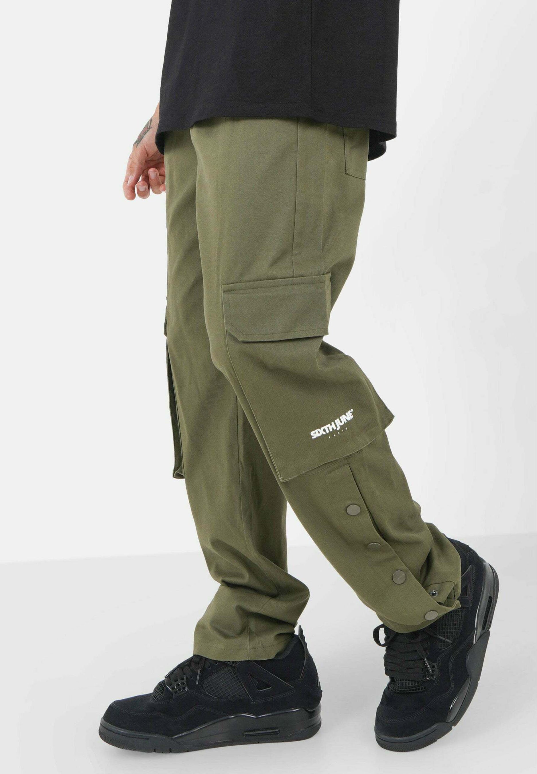 Sixth June BUTTONS - Cargo trousers - green - Zalando