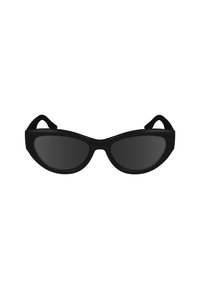 Black cat-eye sunglasses featuring a matte finish, curved shape, and dark lenses. Lightweight frame with subtle side accents.