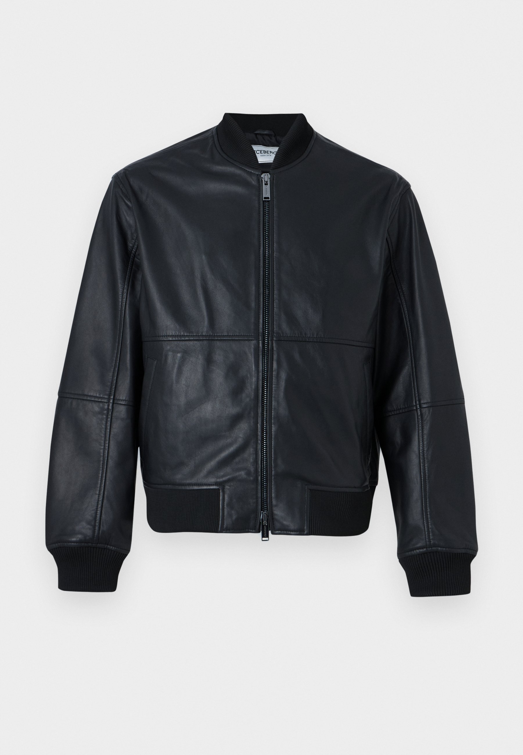 Versace BLOUSON DISTRESSED EMBOSSING - Leather jacket - petrol