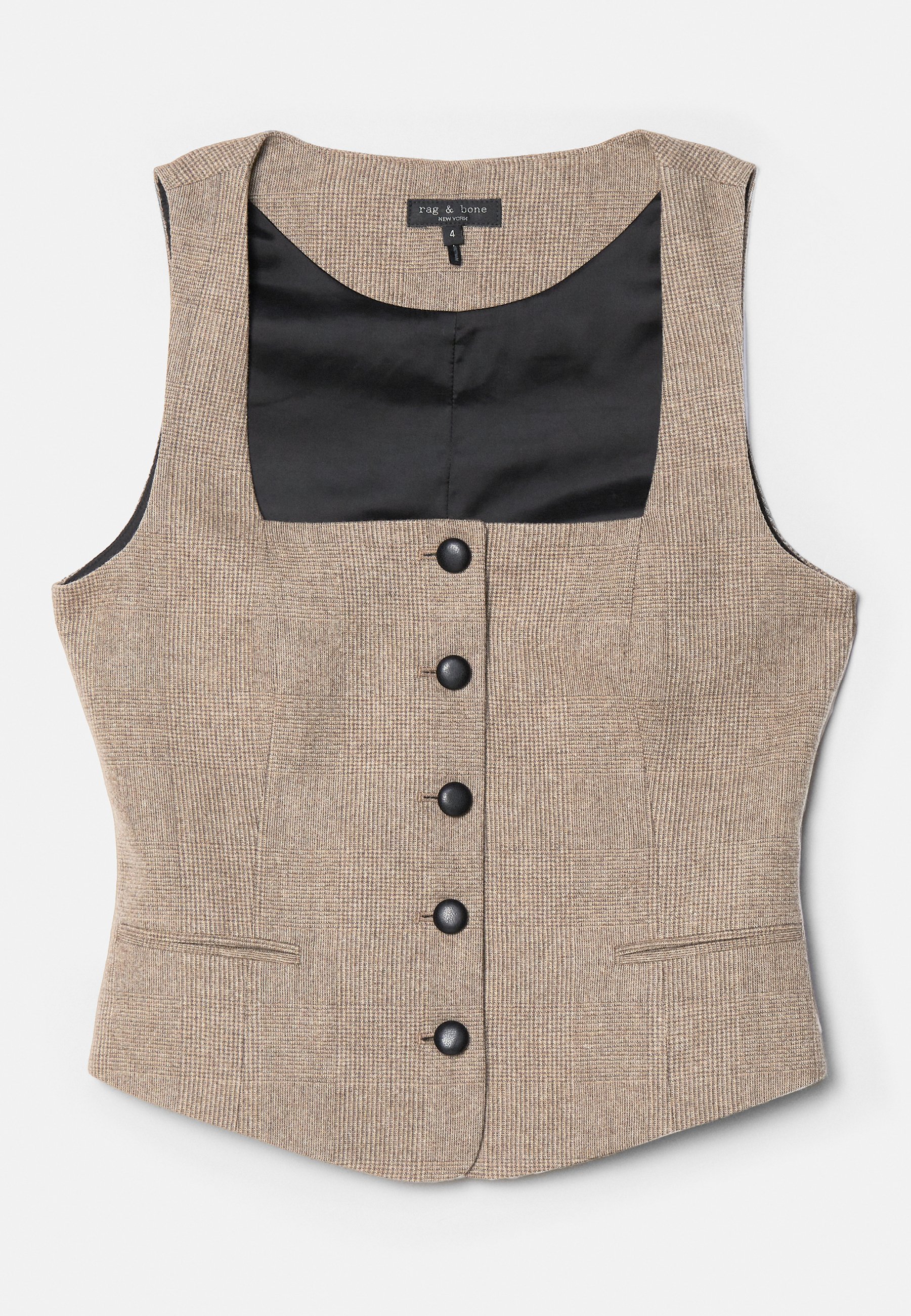 売れ筋商品|||ラグアンドボーン シャツ レディース トップス MARIANA VEST - Top - camel Mariana Plaid Vest | rag & bone