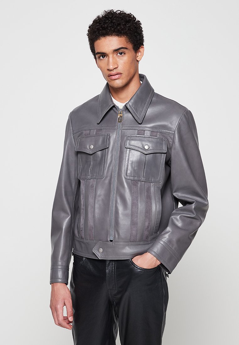 Coach Leren jas grijs Coach Leren jas grijs