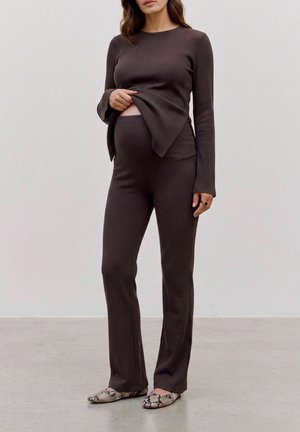 MAMALICIOUS, TROUSERS MLANNETTE TROUSERS - Trousers - chocolate torte