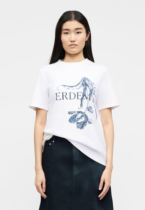 T-shirt imprimé - botanical engraving white
