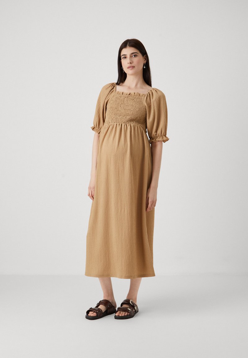 ONLY MATERNITY OLMHAZEL 2/4 SMOCK DRESS  - Rochie de zi - beige