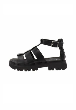 Sandalen met plateauzool - nero