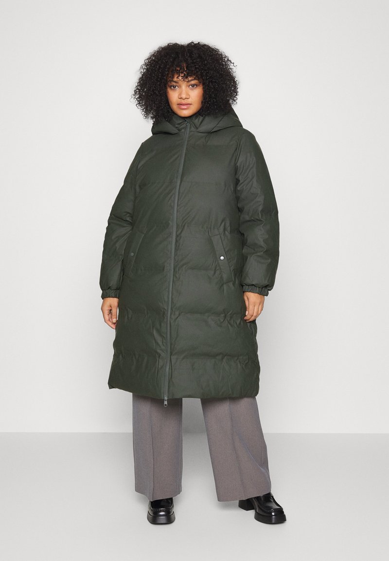 Vero Moda Curve VMNOE LONG COATED COAT Classic coat peat/anthracite
