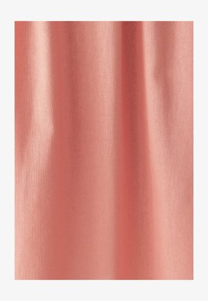 Tekstuuri kangas pehmest korallist, millel on sile viimistlus ja pehme langevus, värvi sügavuse peenet variatsiooniga.