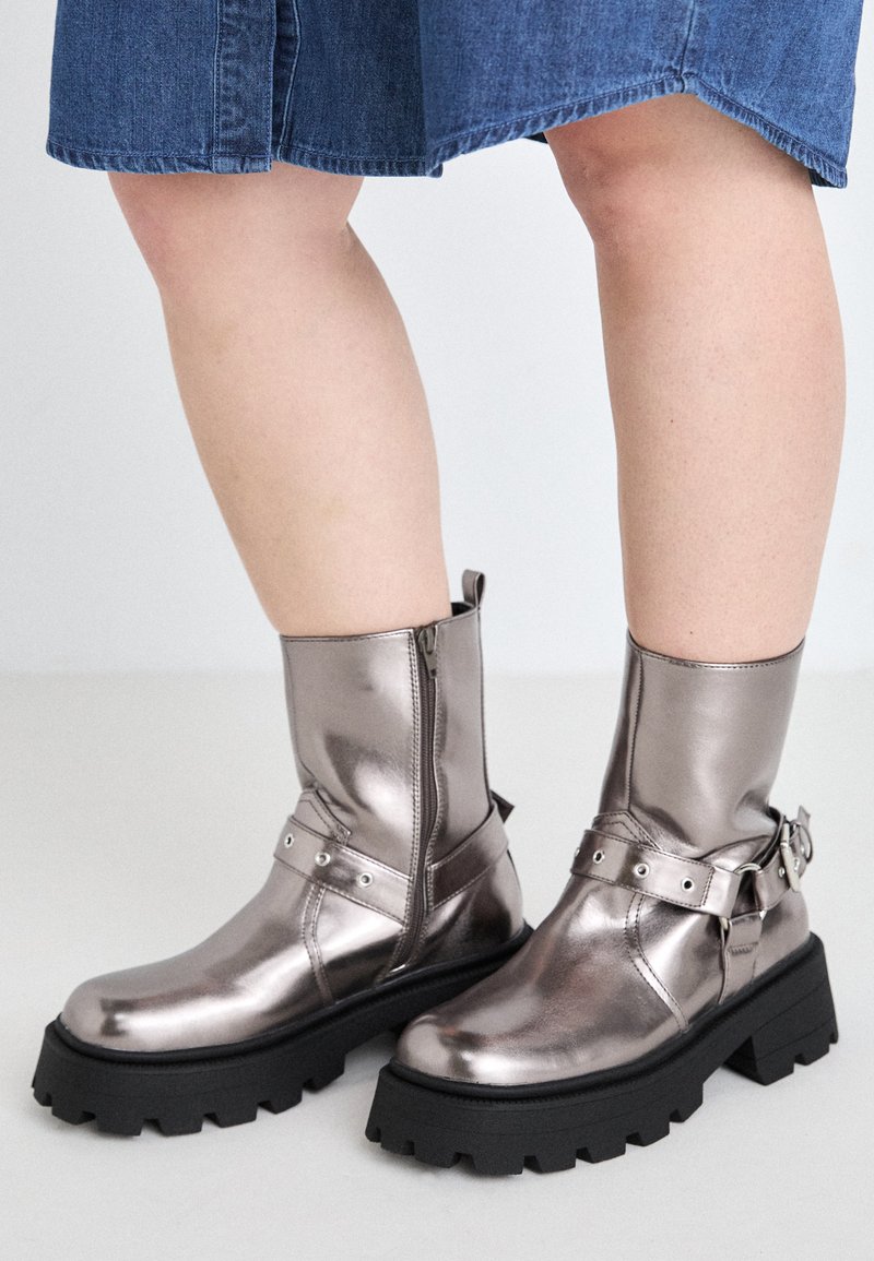 Even&Odd Wide Fit Cowboy-/Bikerlaarsjes gunmetal Even&Odd Wide Fit Cowboy-/Bikerlaarsjes gunmetal