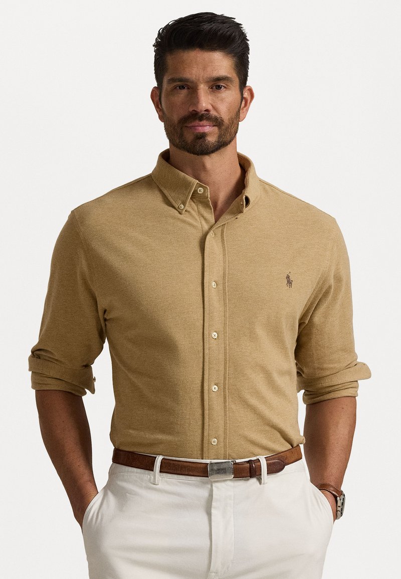 Polo Ralph Lauren Big & Tall FEATHERWEIGHT MESH SHIRT - Camisa - cafe tan heather
