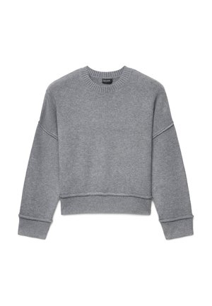 Calliope, MAGLIA GIROCOLLO A TINTA UNITA CON TAGLIO VIVO - Pullover - grigio scuro melange