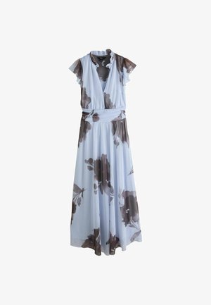 Next, REGULAR FIT - PLEATED MESH V-NECK OCCASION MIDI DRESS - Maxikleid - blue floral print