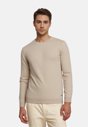 R-NECK - Jumper - beige-meliert