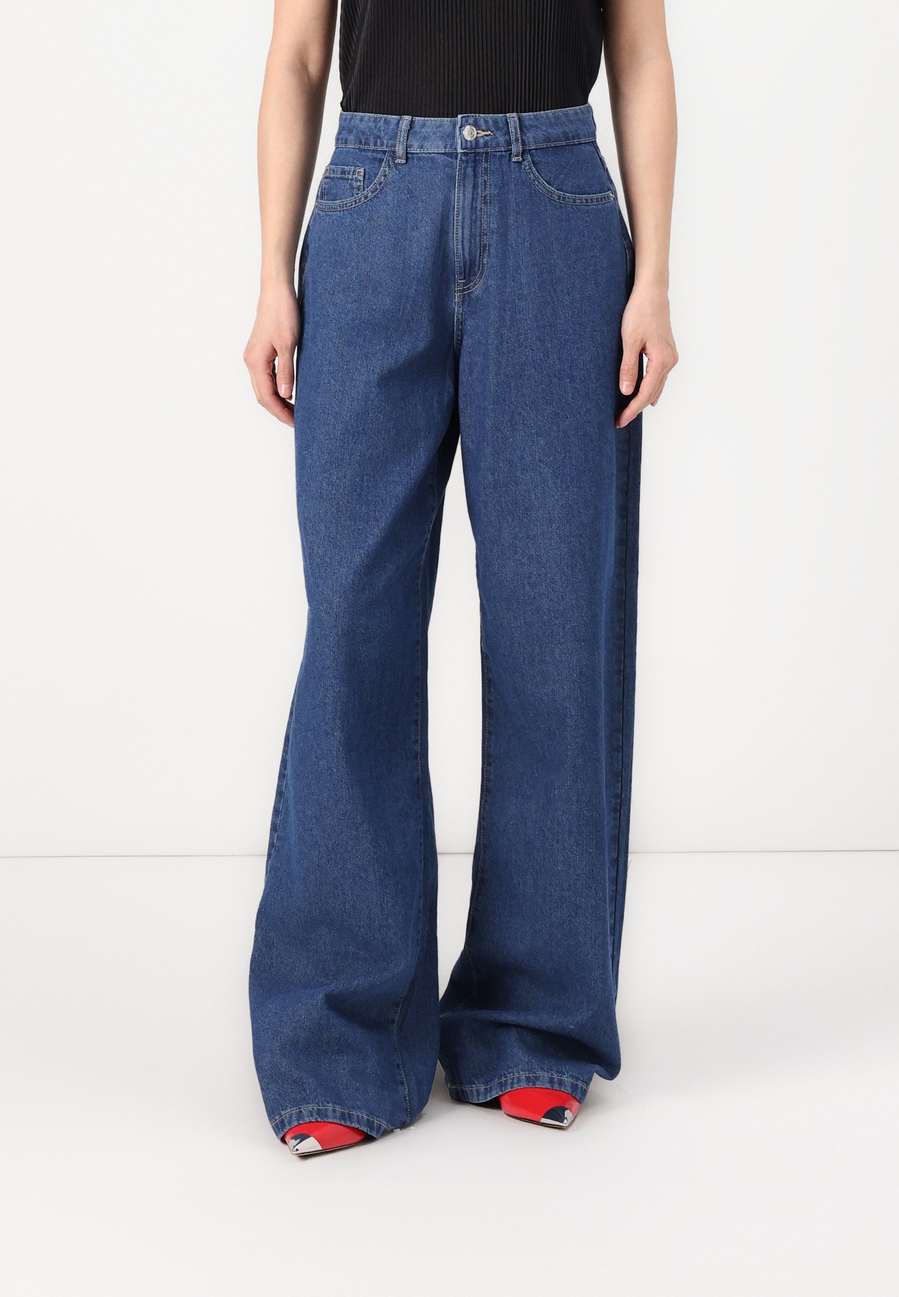 VERO MODA Wide Button Pant Vmdallas Hw Pantalon à Boutons Larges Boo Femme