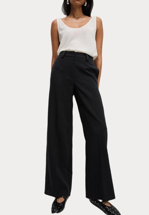 Marks & Spencer, TAB DETAIL WIDE LEG - Pantalones - black