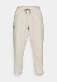 Under Armour ESSENTIAL - Tracksuit bottoms - timberwolf taupe light ...